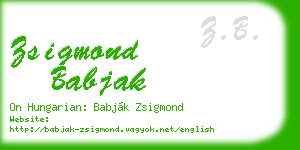 zsigmond babjak business card